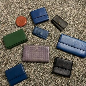 Louis Vuitton, and Bottega Blue, Green, Black Wallet Collection Fair Conducted